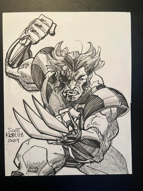 Artist Sketch Series: History of DC Universe #1-4 (Koblish Covers) SIGNED by Mark Waid & Scott Koblish with SKETCH by Scott Koblish - Image 3