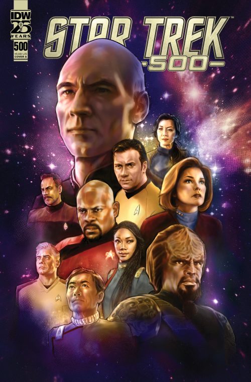 Signature Series: Star Trek #500 3 Cover Set signed by 7 writers including Patton Oswalt, Jackson Lanzing, Collin Kelly & more...