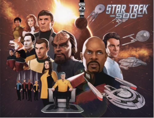 Signature Series: Star Trek #500 3 Cover Set signed by 7 writers including Patton Oswalt, Jackson Lanzing, Collin Kelly & more... - Image 3