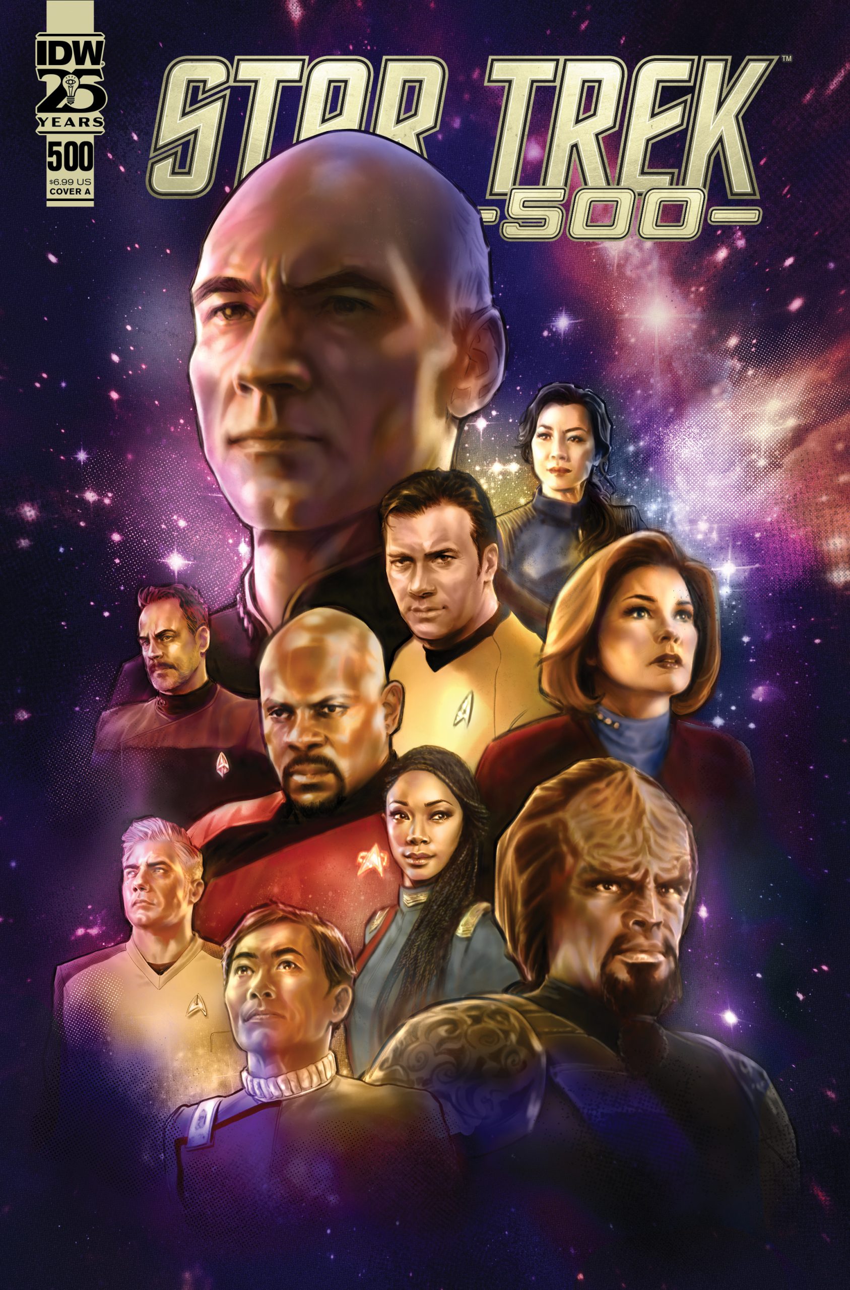 Signature Series: Star Trek #500 3 Cover Set signed by 7 writers including Patton Oswalt, Jackson Lanzing, Collin Kelly & more…