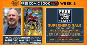 Marc Guggenheim Signs Spider-Man & Wolverine @ Free Comic Book MAY!