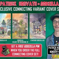 Godzilla Kai Sei Era Exclusive Connecting Variant SET OF 3 by Patrick Horvath + FREE Pin!